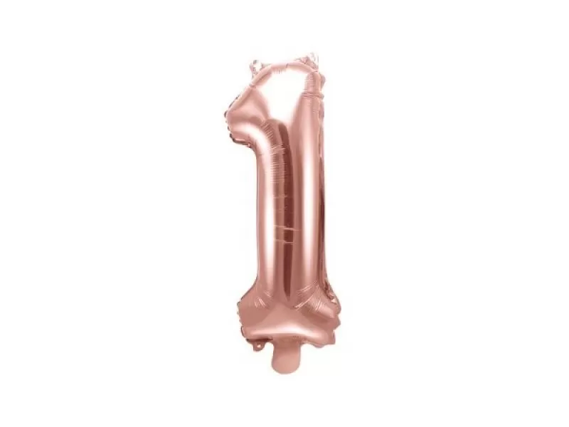 Foliová číslice - rose gold 1 - 35 cm