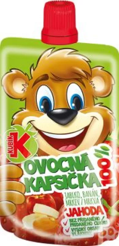 KUBÍK kapsička 100% JAHODA-jablko-mrkev-banán 100g - DMT 5/2025