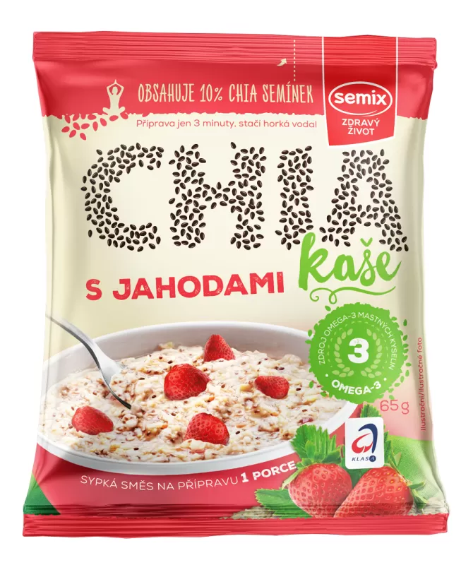 CHIA kaše JAHODY A SMETANA 65 g - DMT 11/2025