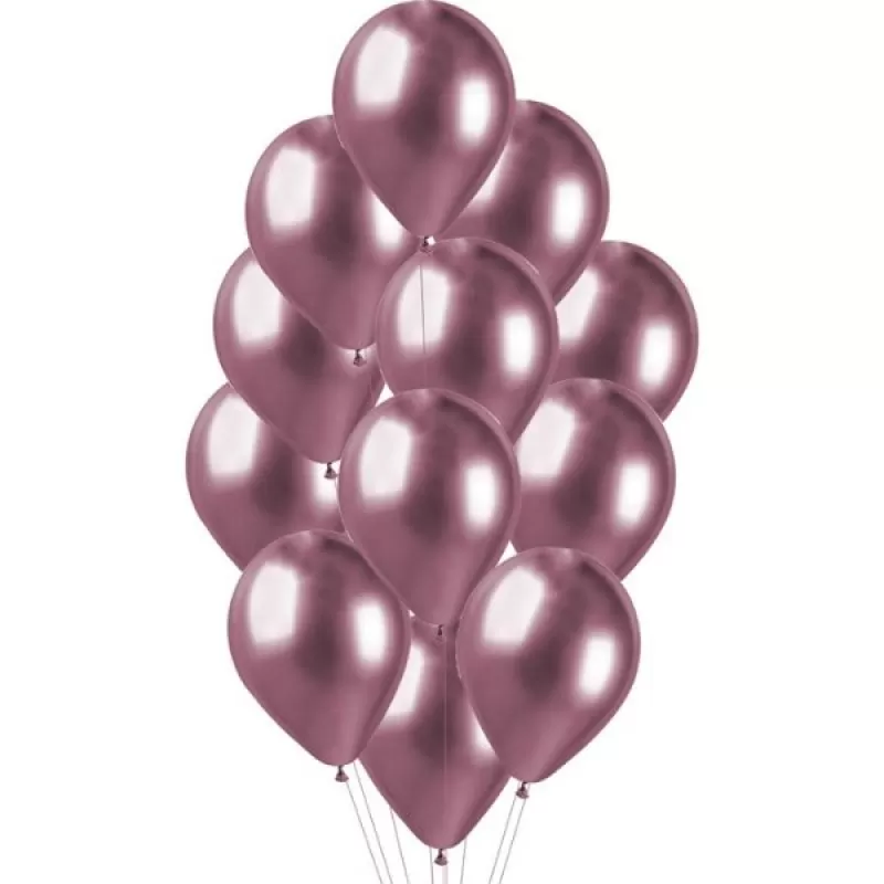 Balonkový buket Chrome Pink - 12 ks