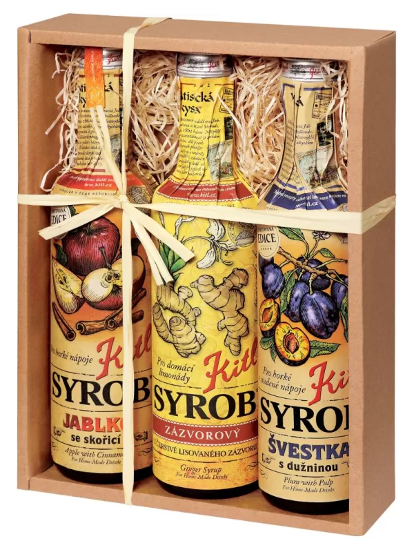 Kitl Dárkové balení Syrob Horká trojka - 3x 500 ml (Jablko, Zázvor, Švestka)