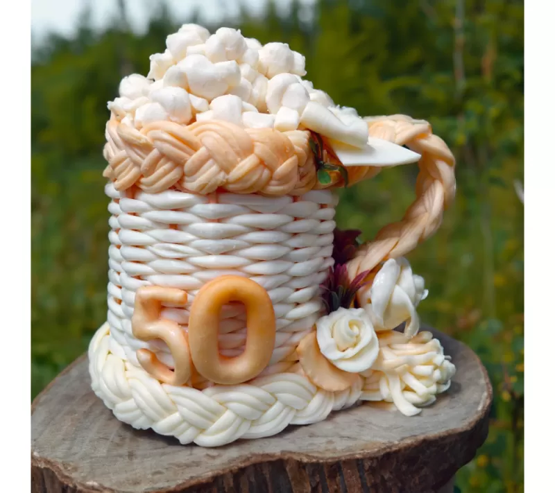 Sýrový dort korbel jednoduchý s číslem