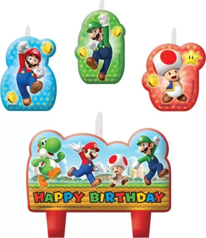 Dortové svíčky Super Mario 4 ks