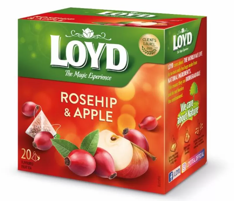 LOYD Čaj šípek & jablko pyramidové sáčky 20x2g
