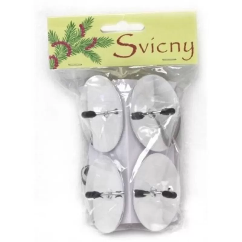 Držáčky na adventní svíčky stříbrné 4 ks