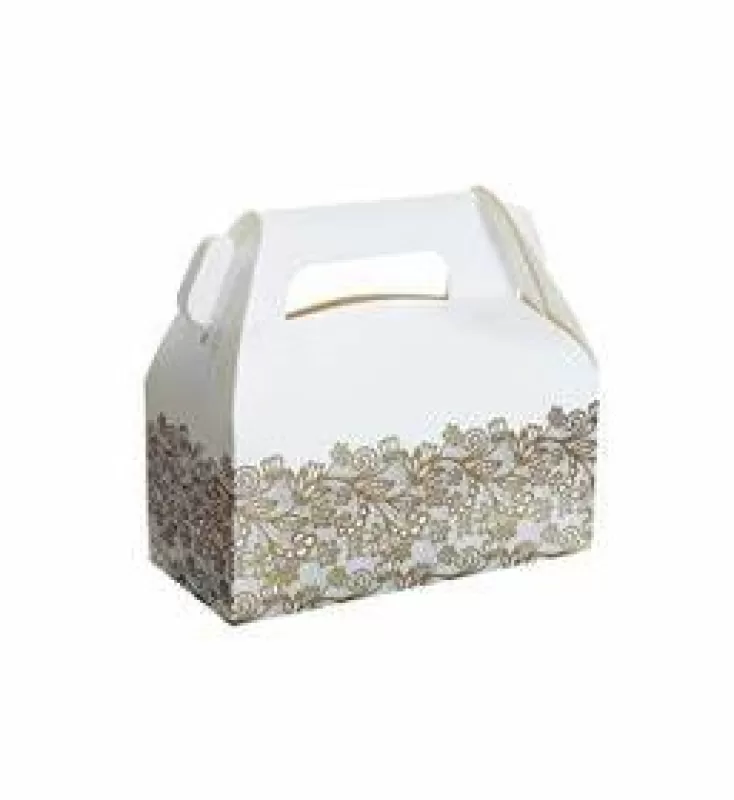 Krabička na výslužku - zlatý potisk 20x10x10 cm - 6 ks