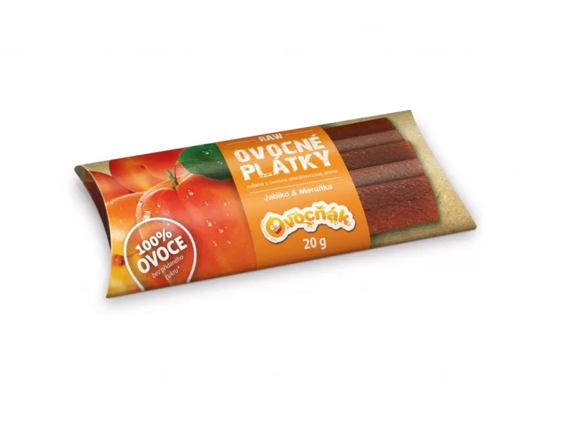 Ovocňák ovocné plátky JABLKO - MERUŇKA 20g - DMT 8/2025