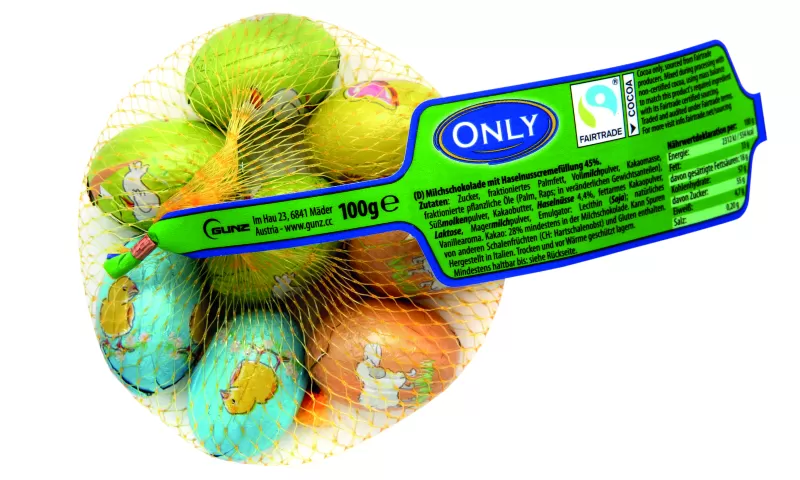 ONLY - Velikonoční vajíčka s lískooříškovou náplní v síťce 84g