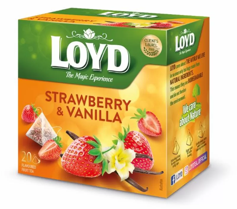 LOYD Čaj Jahoda & Vanilka pyramidové sáčky 20x2g
