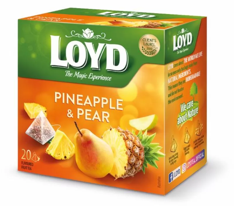 LOYD Čaj ananas & hruška pyramidové sáčky 20x2g