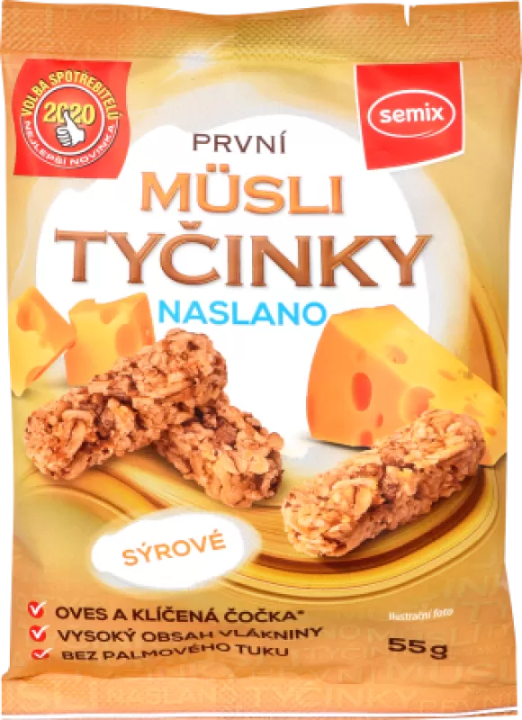 MÜSLI TYČINKY NASLANO SÝROVÉ 55 G - DMT 9/2025