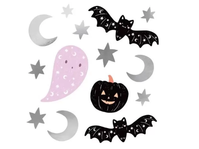 Halloweenské dekorační samolepky - 56 ks