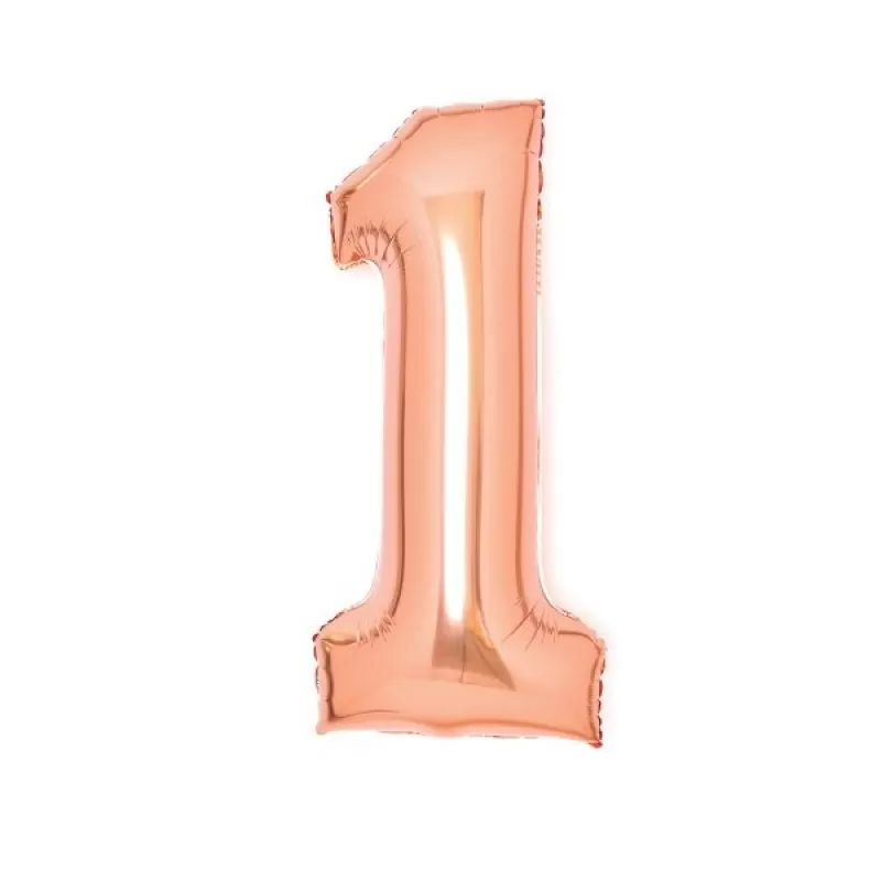 Foliová číslice - rose gold 1 - 86 cm